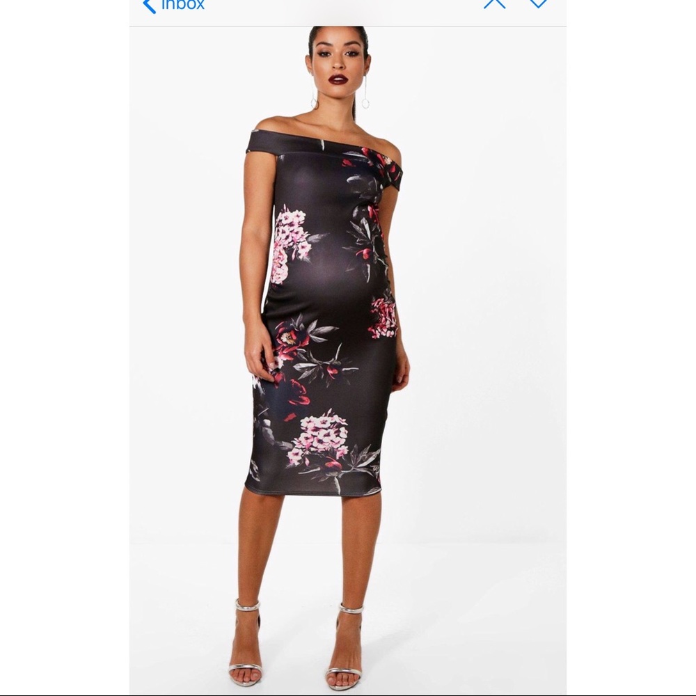 Maternity Lola Off The Shoulder Midi Dress